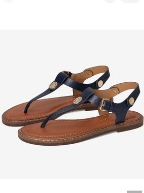 Tommy Hilfiger Bennia Navy Blue Thong Flat Sandals